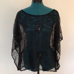 NWOT Moda International Black Lace Overshirt